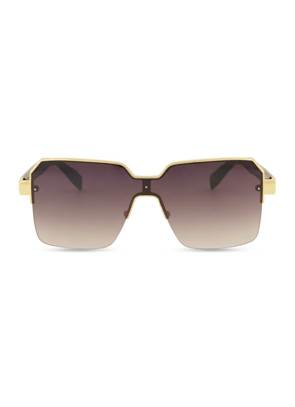 Metallic Detail Ombre Lens Sunglasses sold by Rainbow