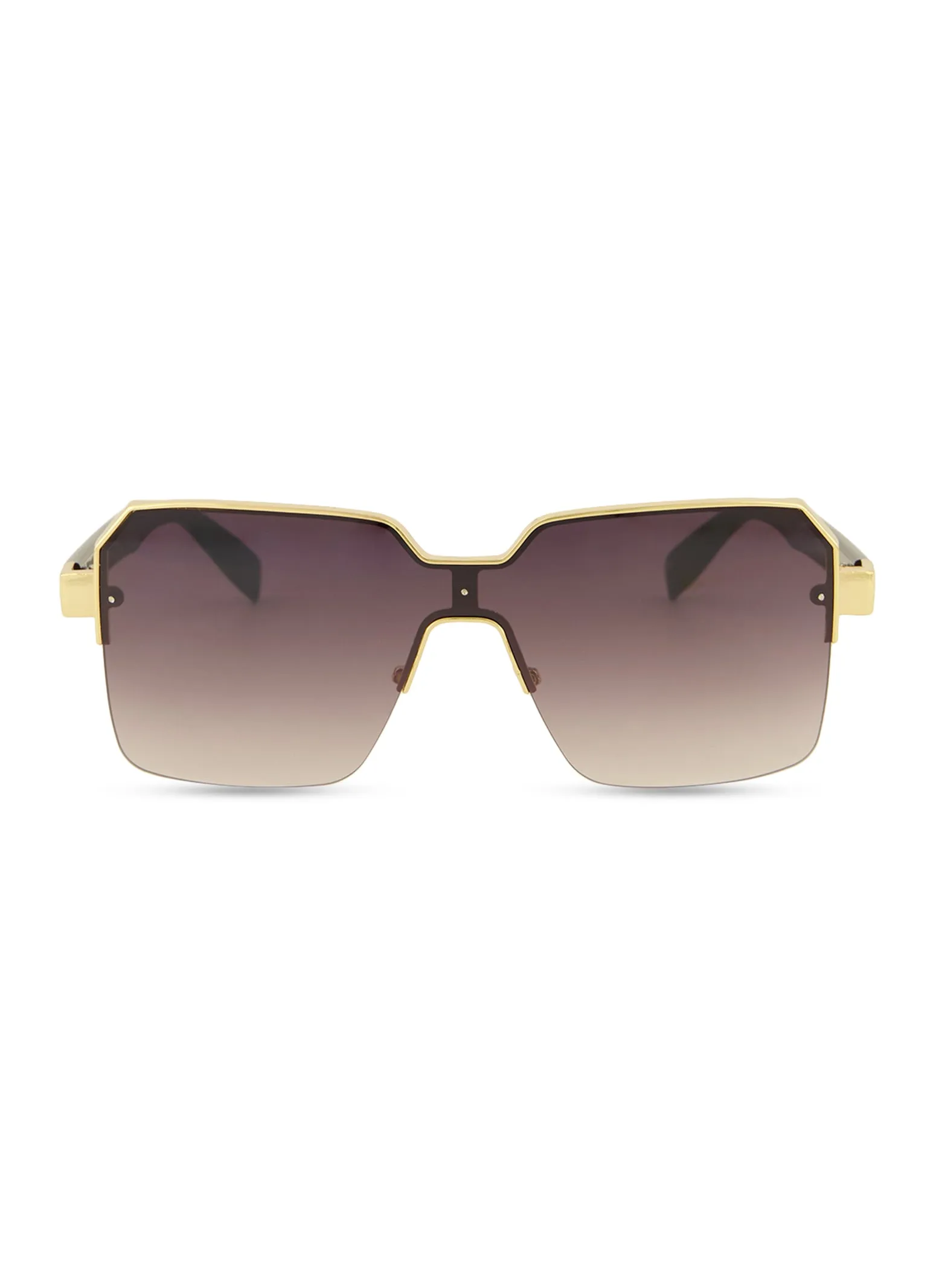 Metallic Detail Ombre Lens Sunglasses sold by Rainbow