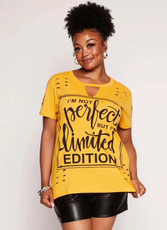 Plus Size Im Not Perfect But Im Limited Edition Graphic Tee sold by Rainbow