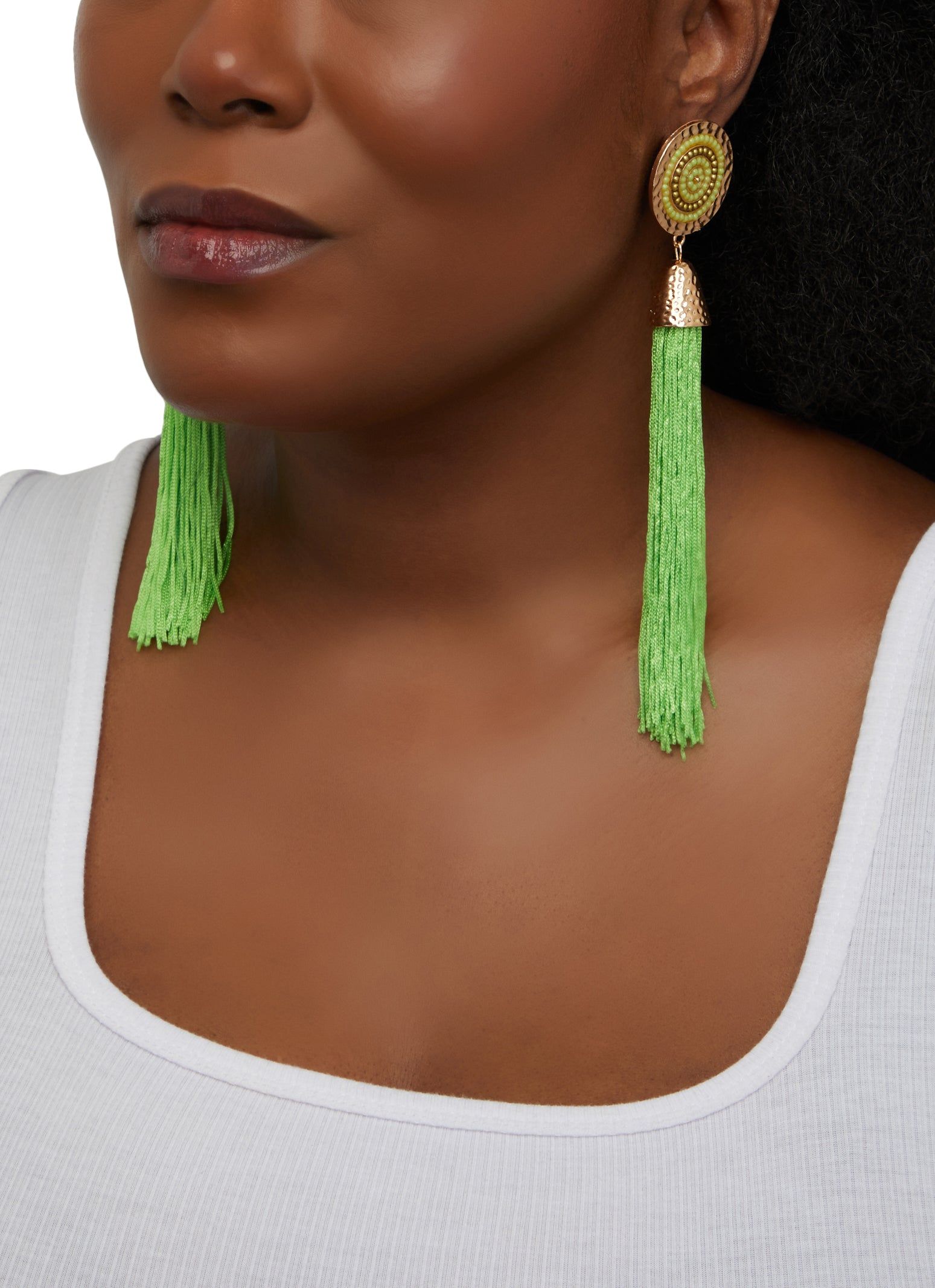 Beaded Tassel Earrings sold by Rainbow