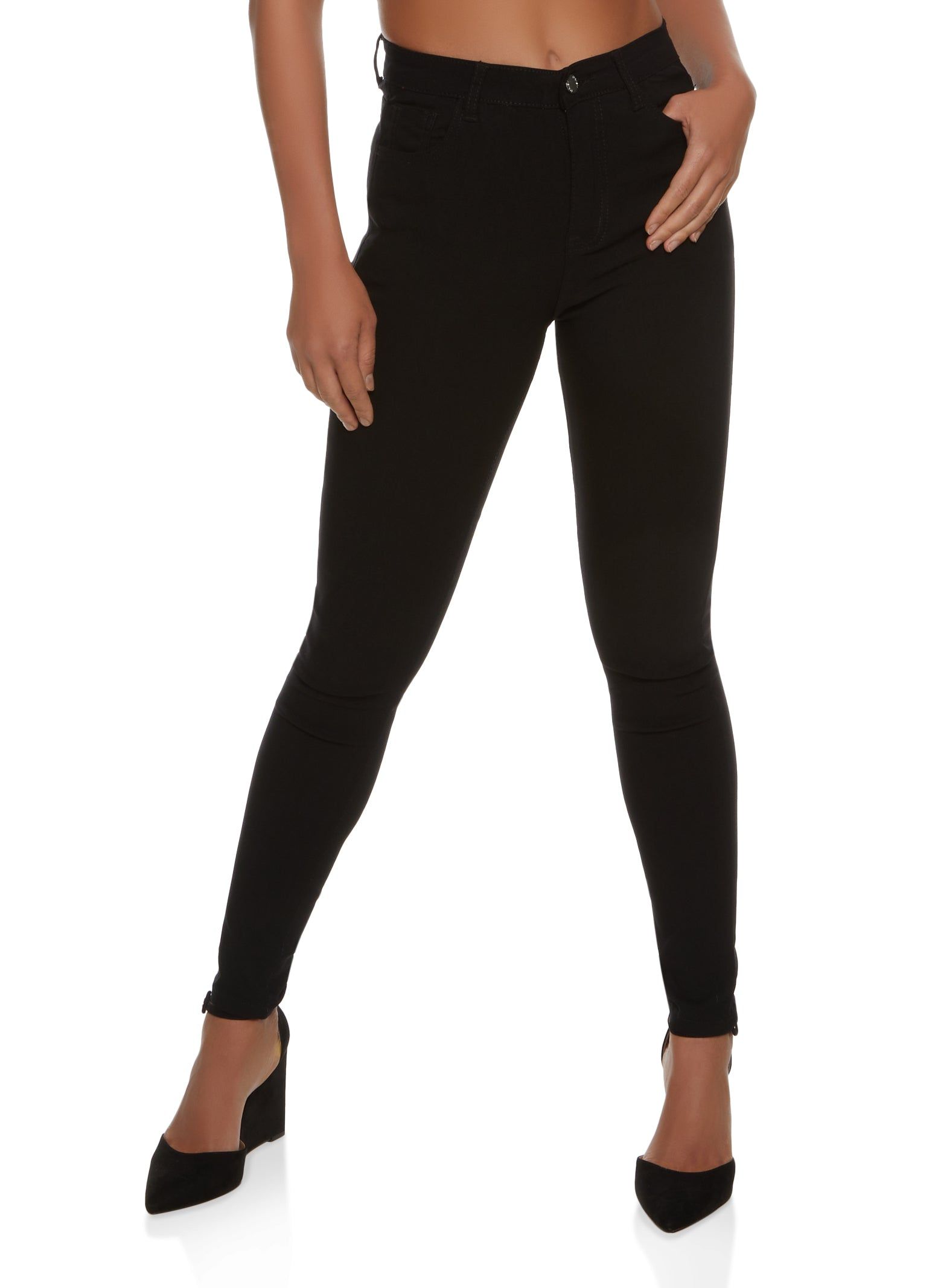 Solid High Waist Skinny Jeans sold by Rainbow