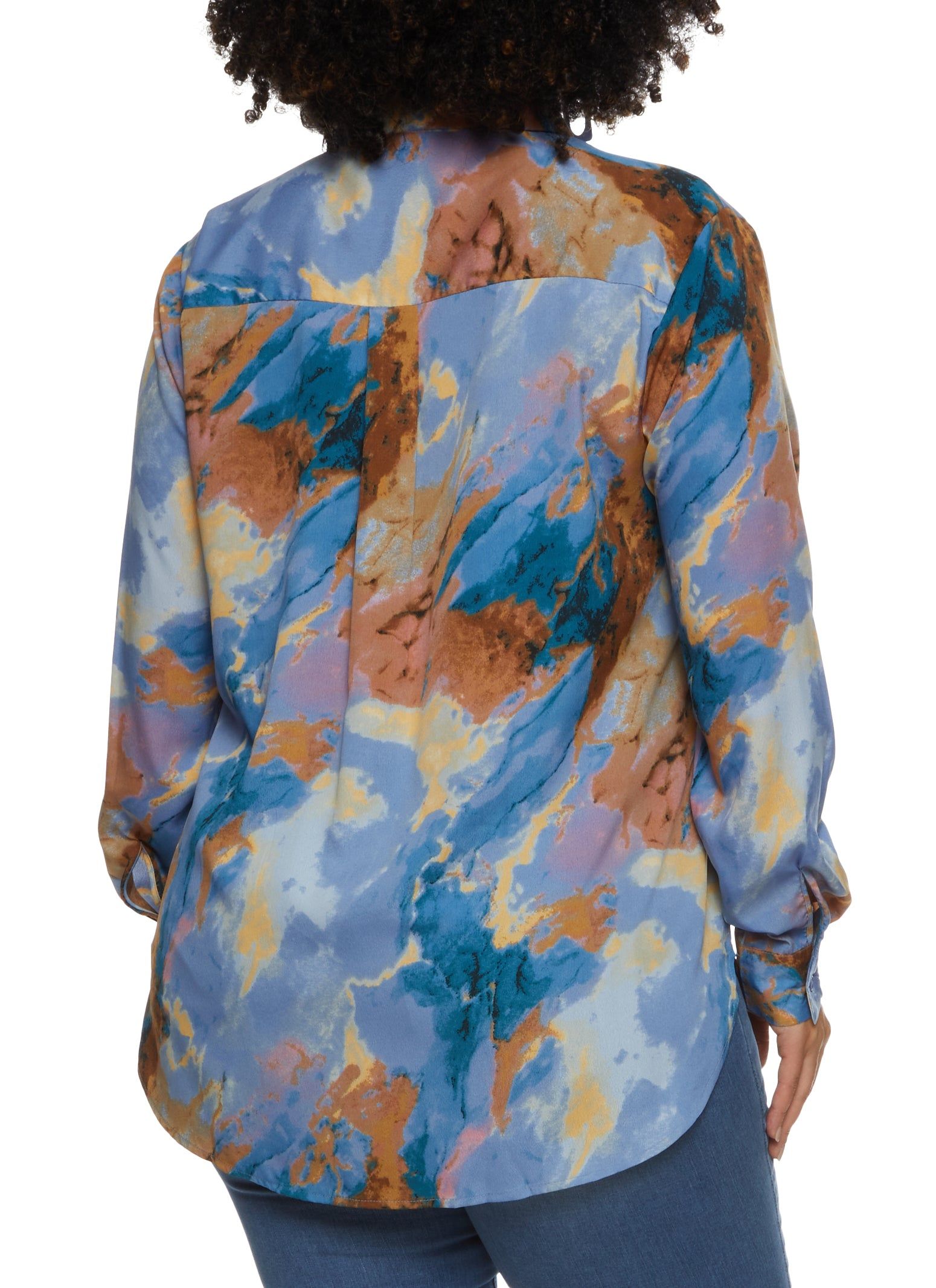 Plus Size Tie Dye Button Down Shirt sold by Rainbow product image thumbnail 2