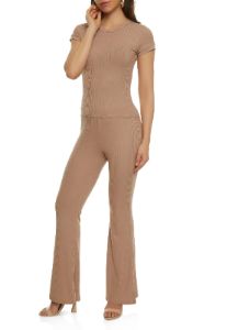 Basic Ribbed Short Sleeve Top sold by Rainbow