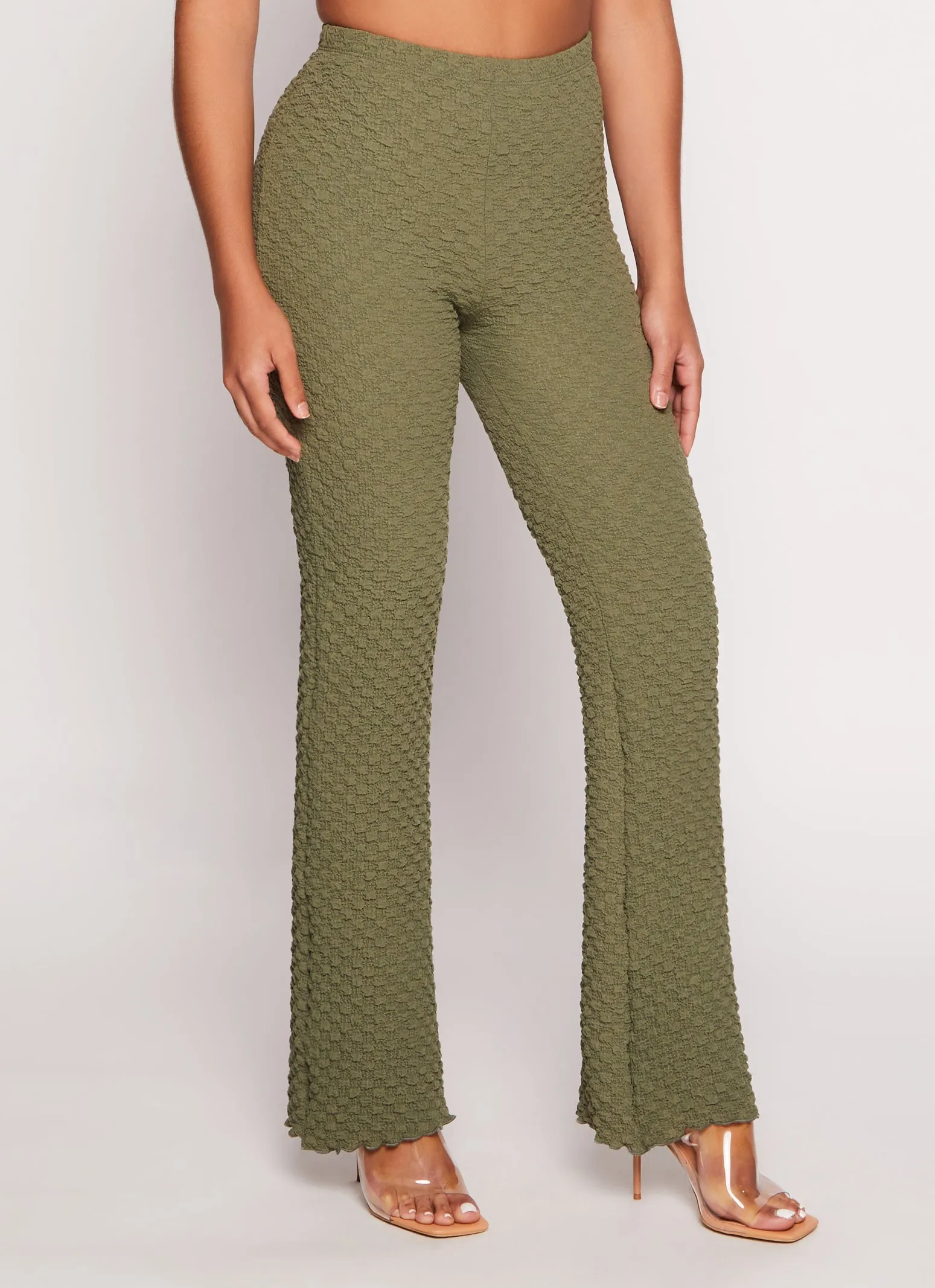 Textured Knit High Waist Flared Pants sold by Rainbow product image thumbnail 2