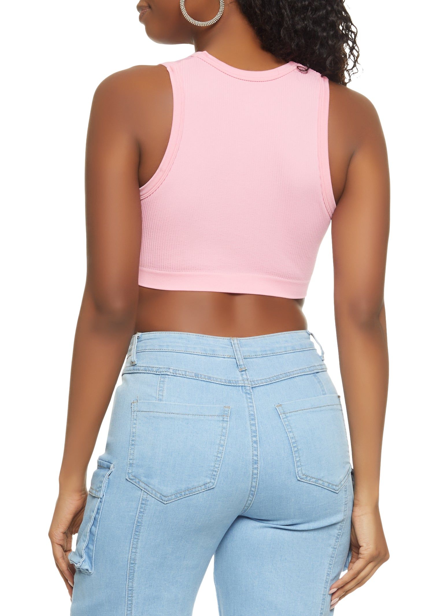 Ribbed High Neck Seamless Tank Top sold by Rainbow product image thumbnail 2