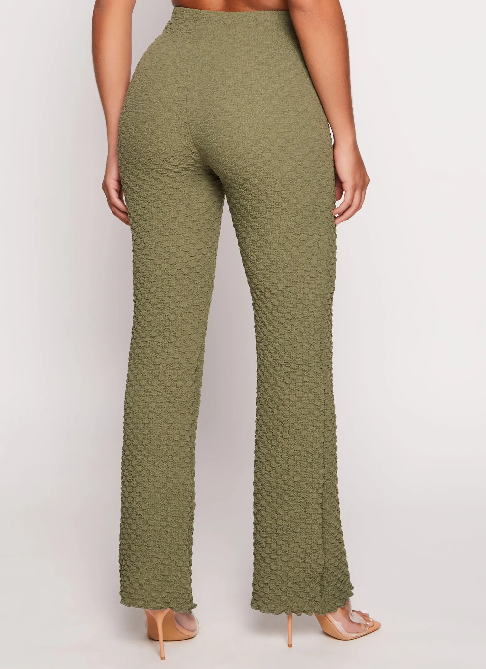 Textured Knit High Waist Flared Pants sold by Rainbow product image thumbnail 3