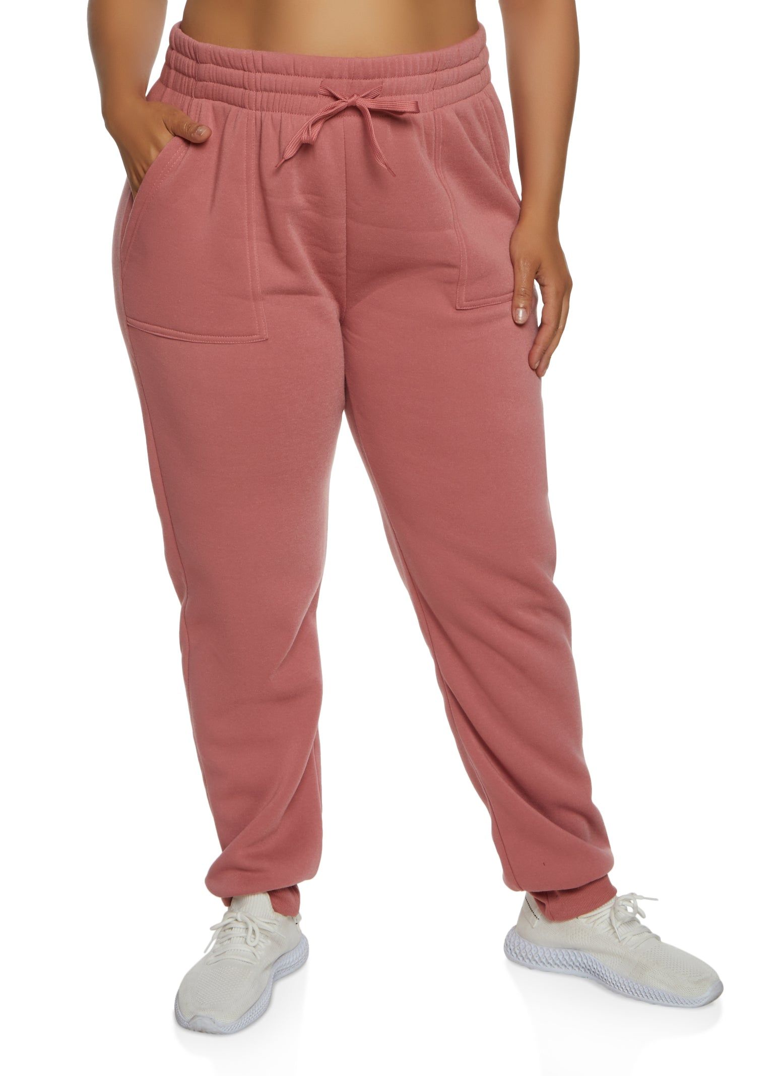 Plus Size Solid Fleece Joggers sold by Rainbow