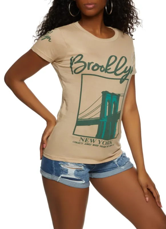 Brooklyn Bridge Graphic New York T Shirt sold by Rainbow
