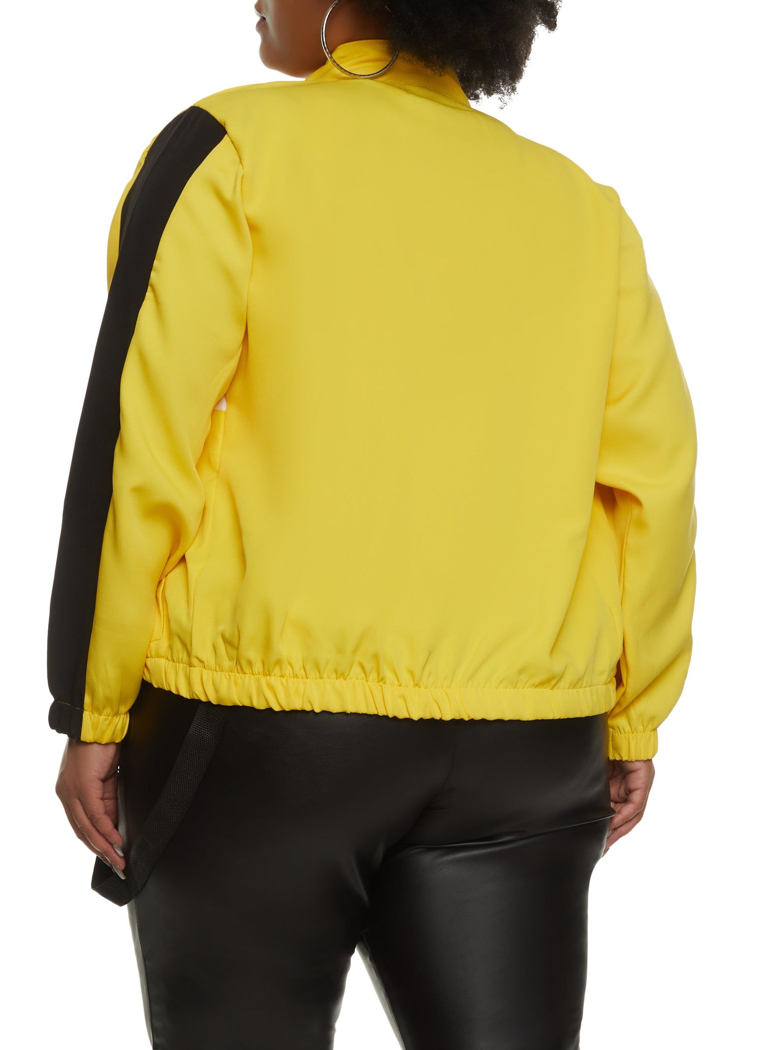 Plus Size Bk Blessed Color Block Zip Front Moto Jacket sold by Rainbow product image thumbnail 2