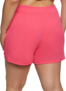 Plus Size Solid Crepe Knit Shorts sold by Rainbow