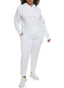 Plus Size Solid Pullover Hoodie sold by Rainbow