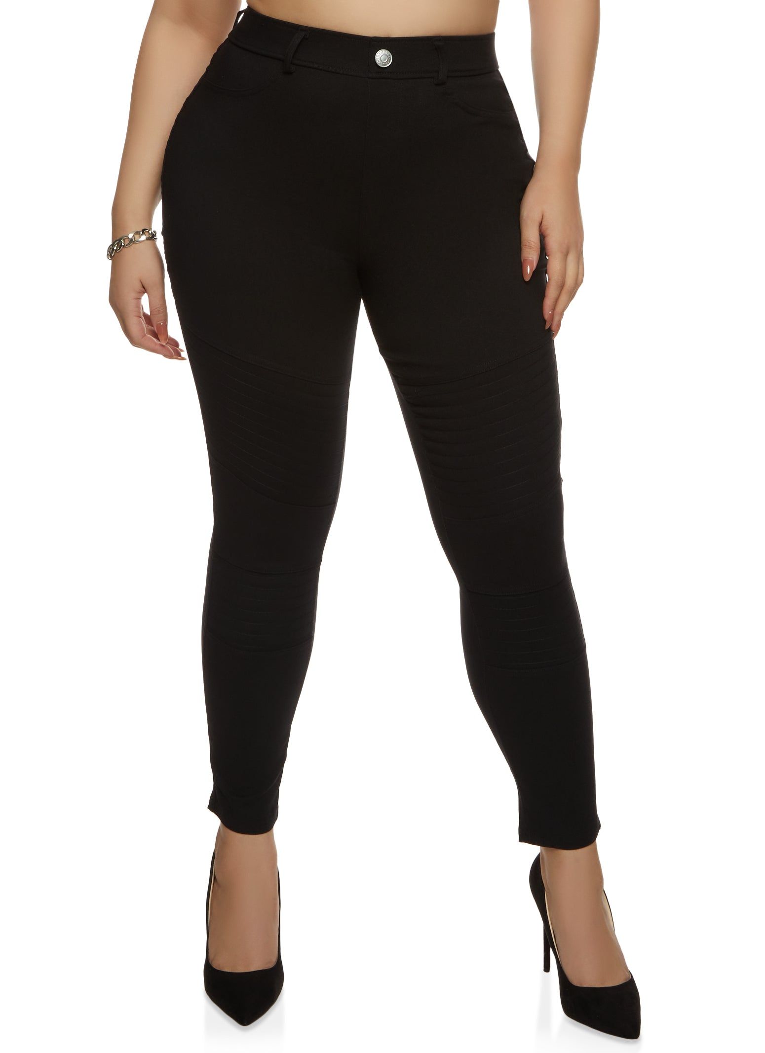 Plus Size Hyperstretch Moto Skinny Pants sold by Rainbow