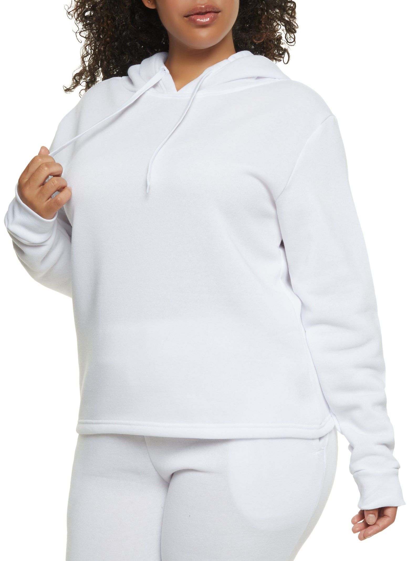 Plus Size Solid Pullover Hoodie sold by Rainbow