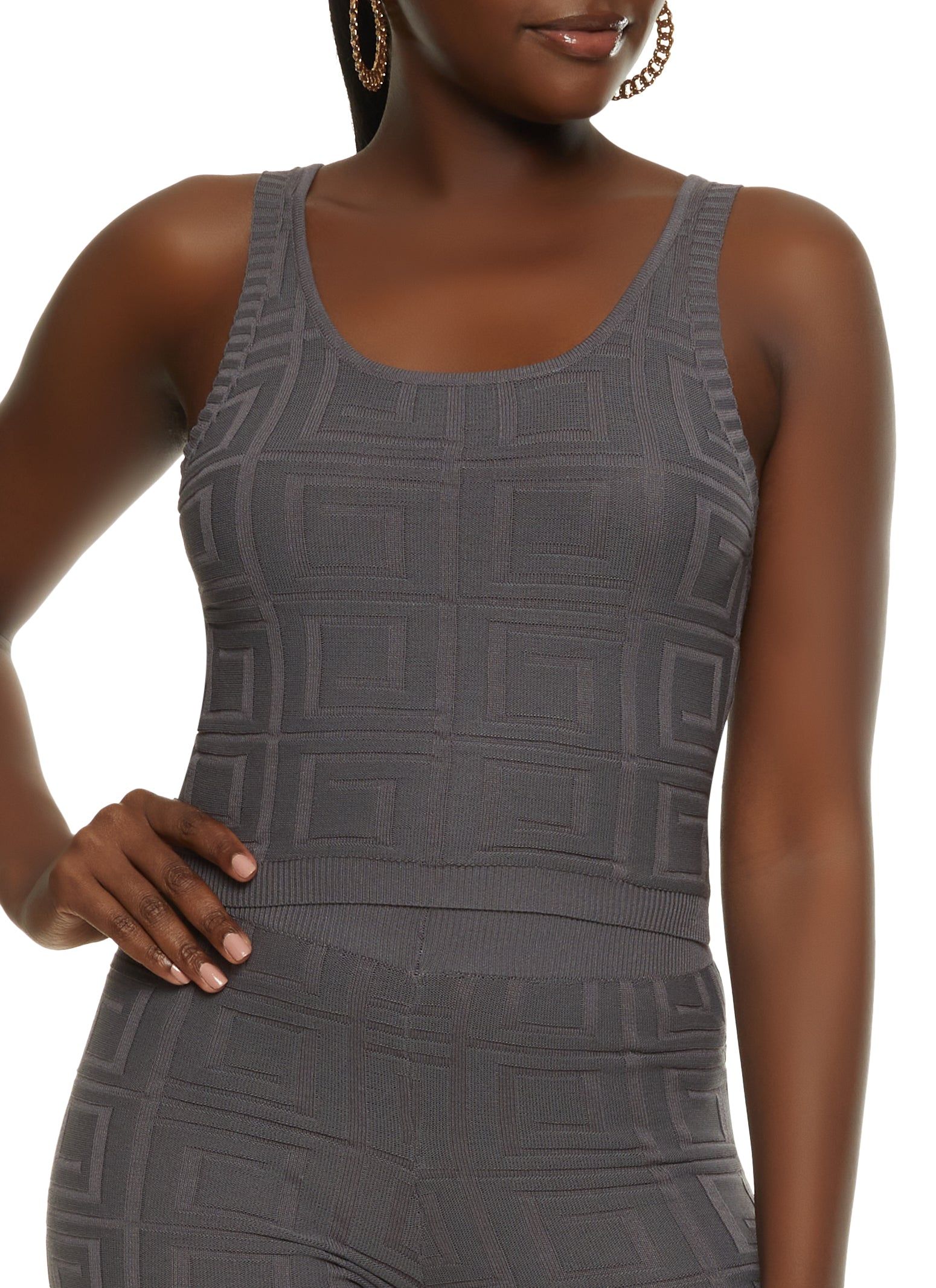 Greek Key Knit Crop Top sold by Rainbow