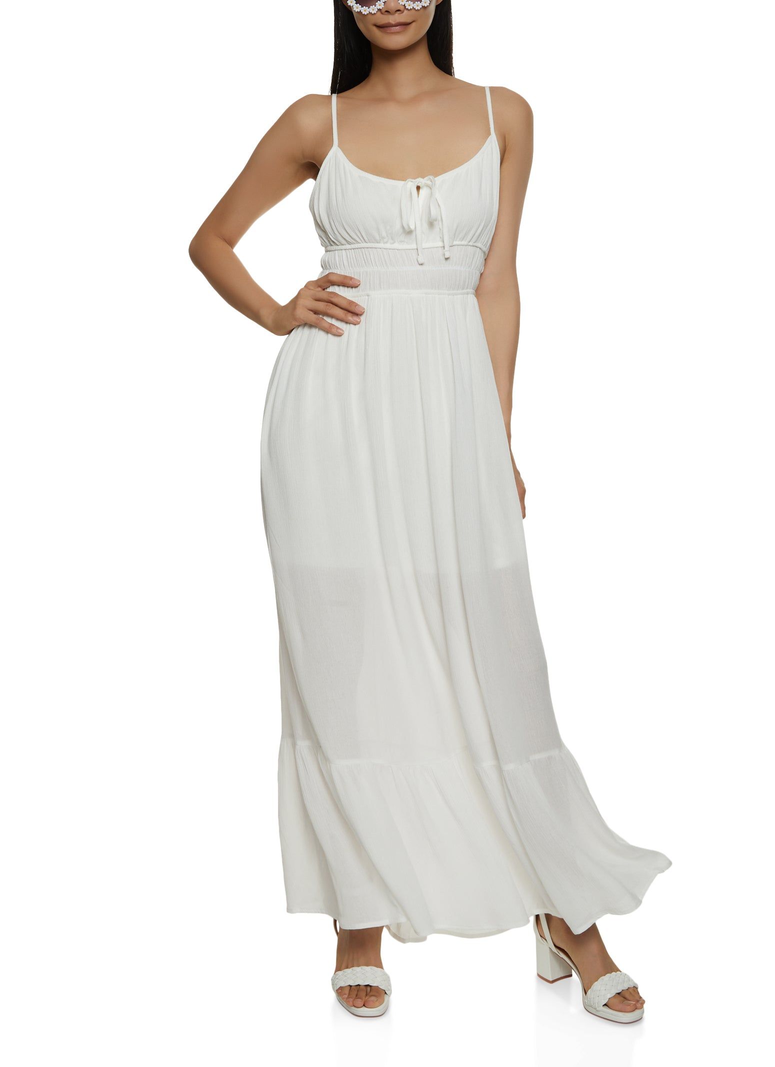Gauze Knit Tiered Maxi Dress sold by Rainbow