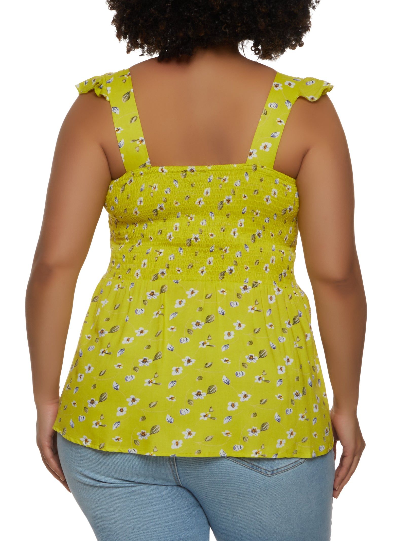 Plus Size Floral Print Smocked Sleeveless Top sold by Rainbow product image thumbnail 2