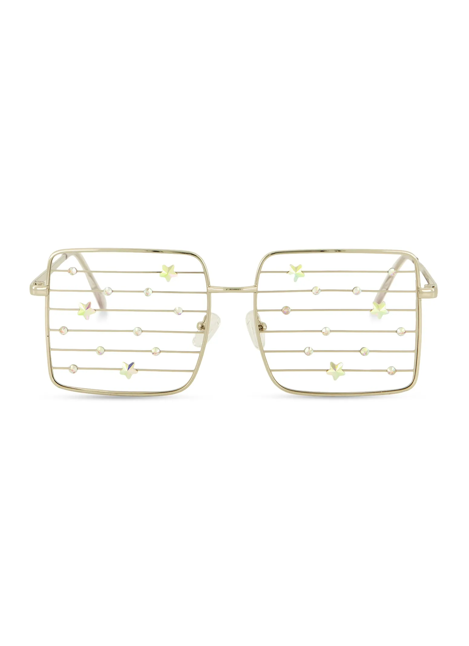 Cut Out Star Rhinestone Lens Squared Sunglasses sold by Rainbow