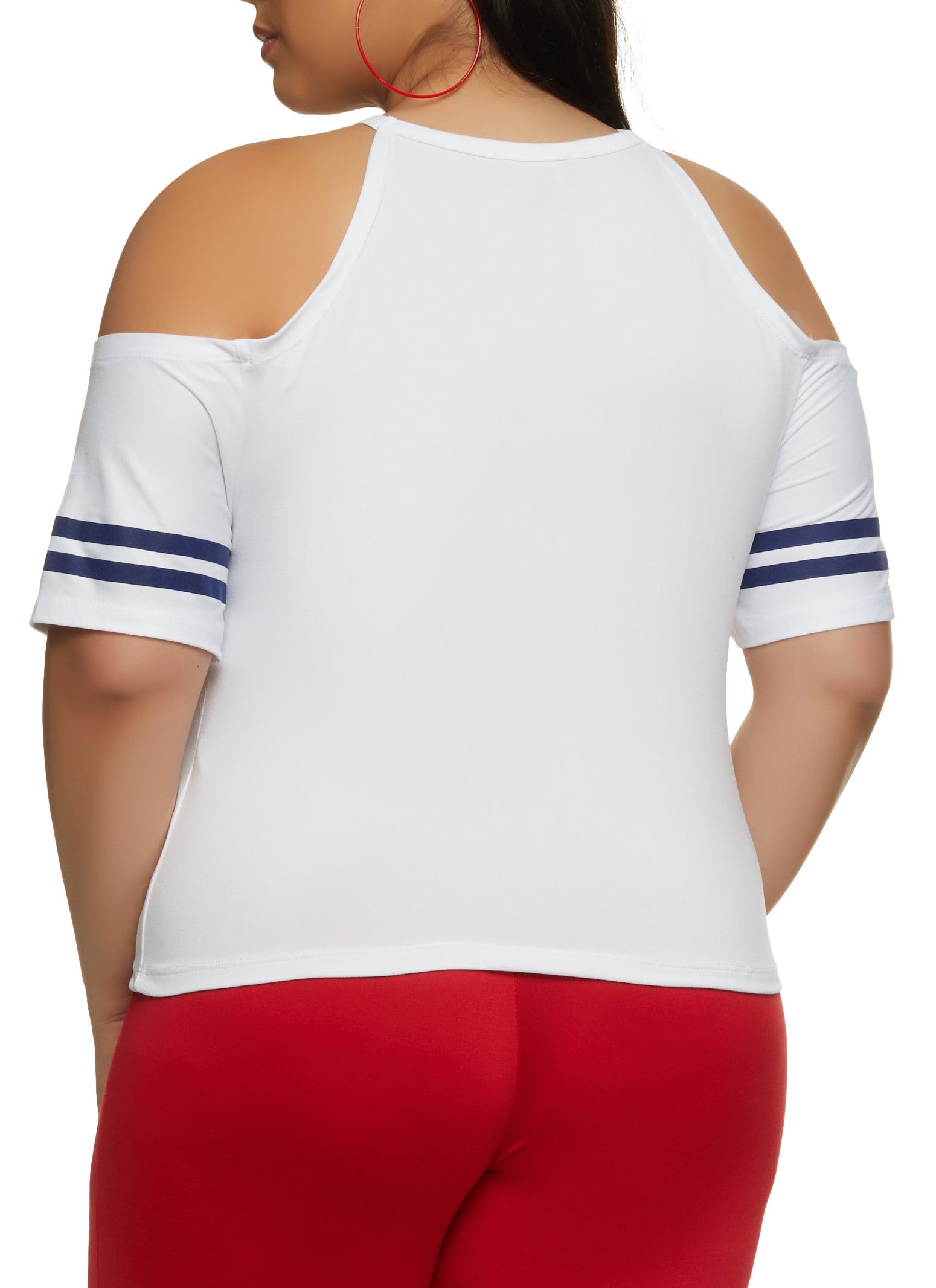 Plus Size Team USA Cold Shoulder Graphic Tee sold by Rainbow product image thumbnail 3