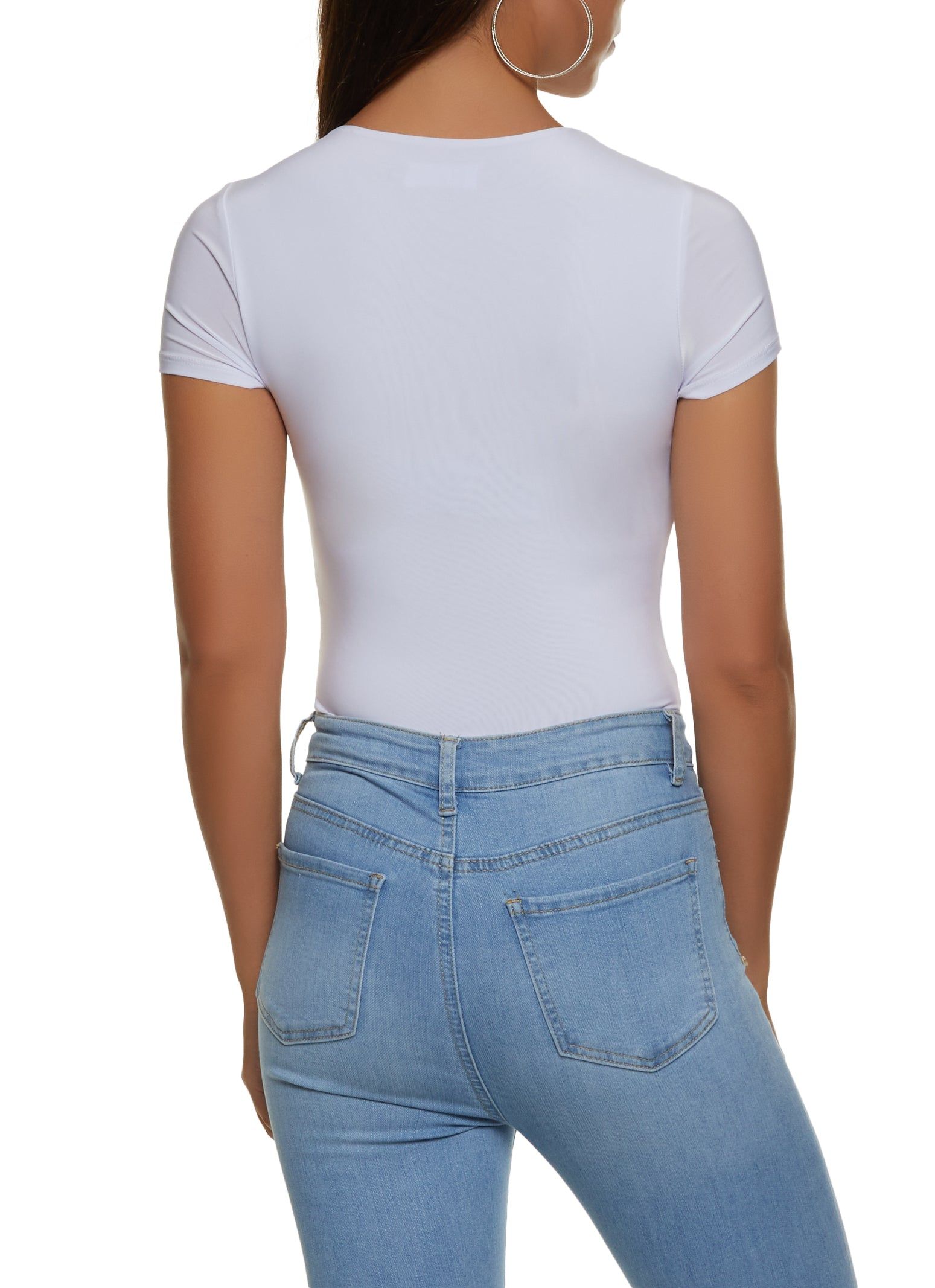 Spandex Crew Neck Short Sleeve Bodysuit sold by Rainbow product image thumbnail 3