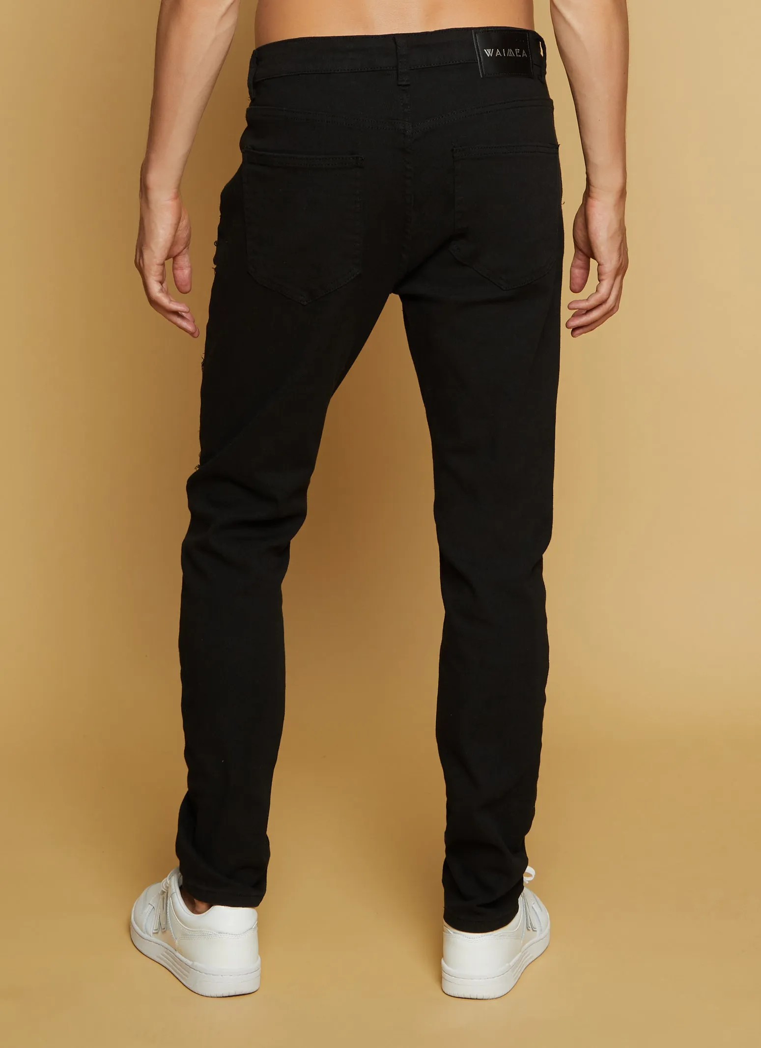 Mens Solid Distressed Skinny Jeans sold by Rainbow product image thumbnail 3