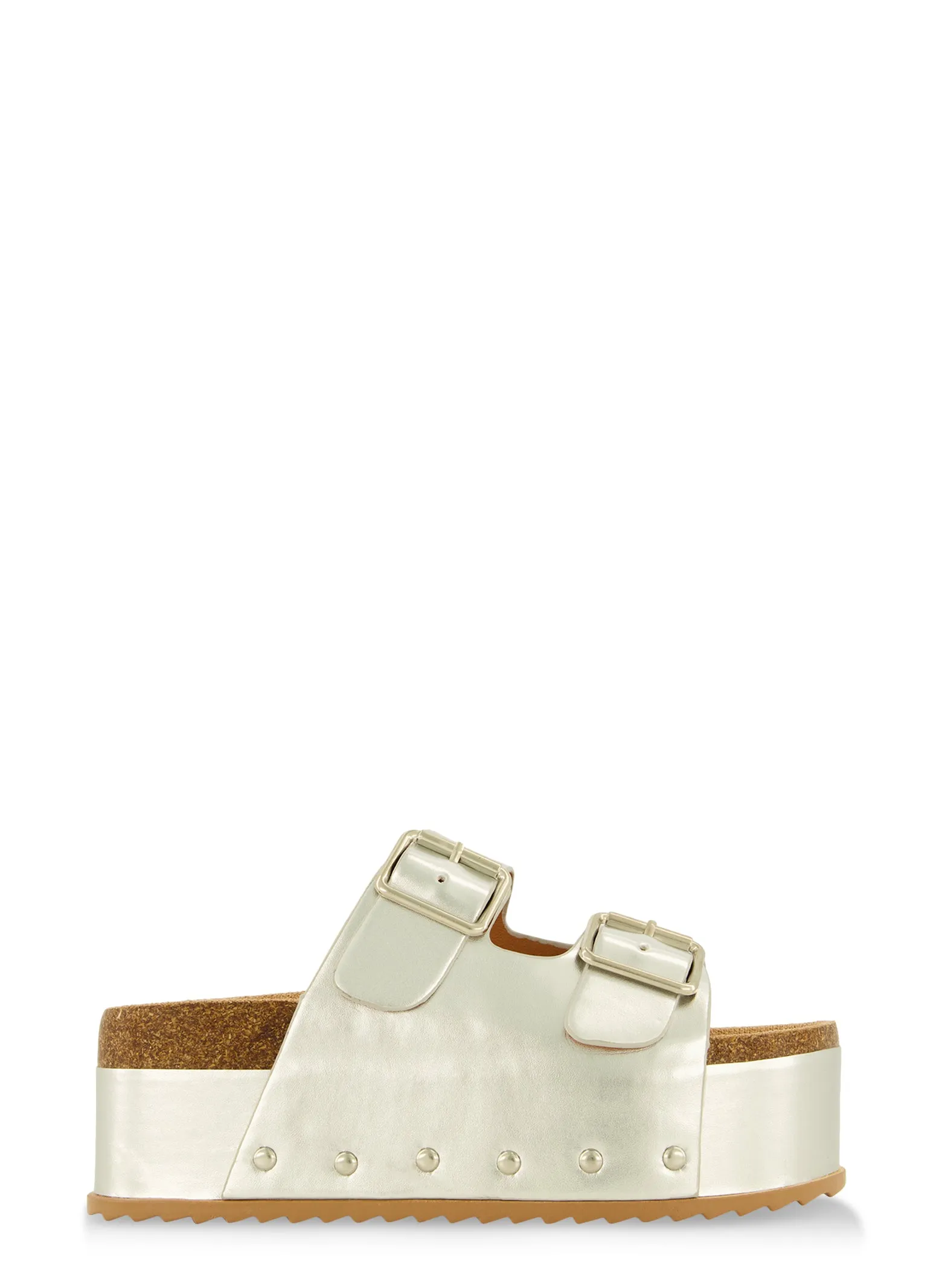 Double Buckle Footbed Platform Slide Sandals sold by Rainbow product image thumbnail 2