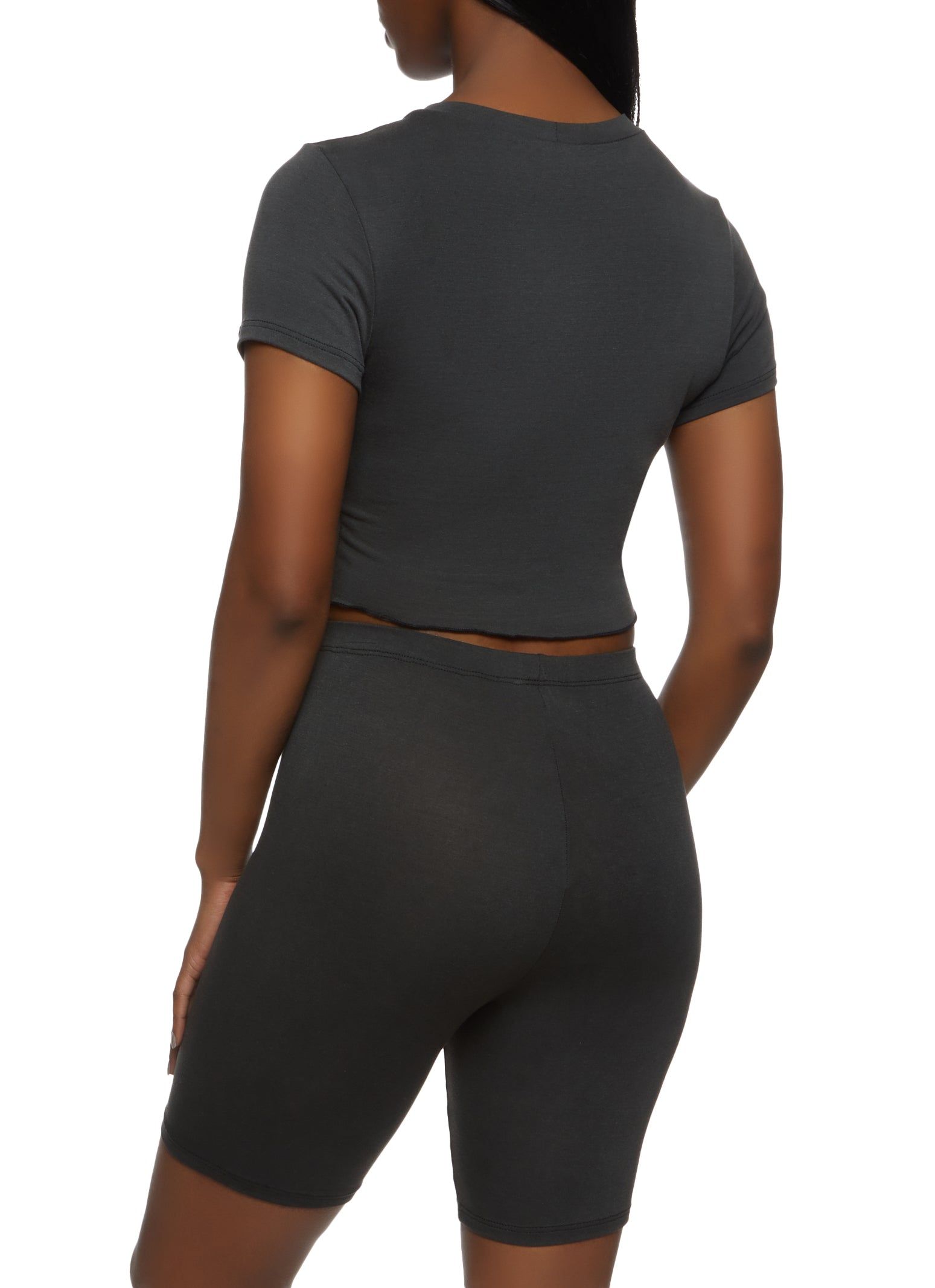 Lettuce Edge Hanky Hem Crop Top sold by Rainbow product image thumbnail 3