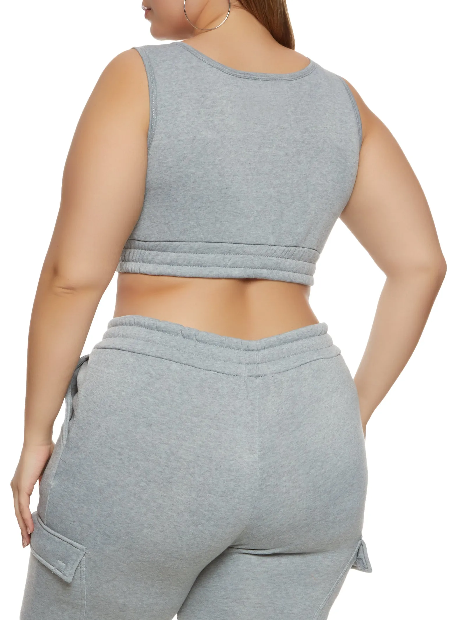 Plus Size Fleece Scoop Neck Cropped Tank Top sold by Rainbow product image thumbnail 3
