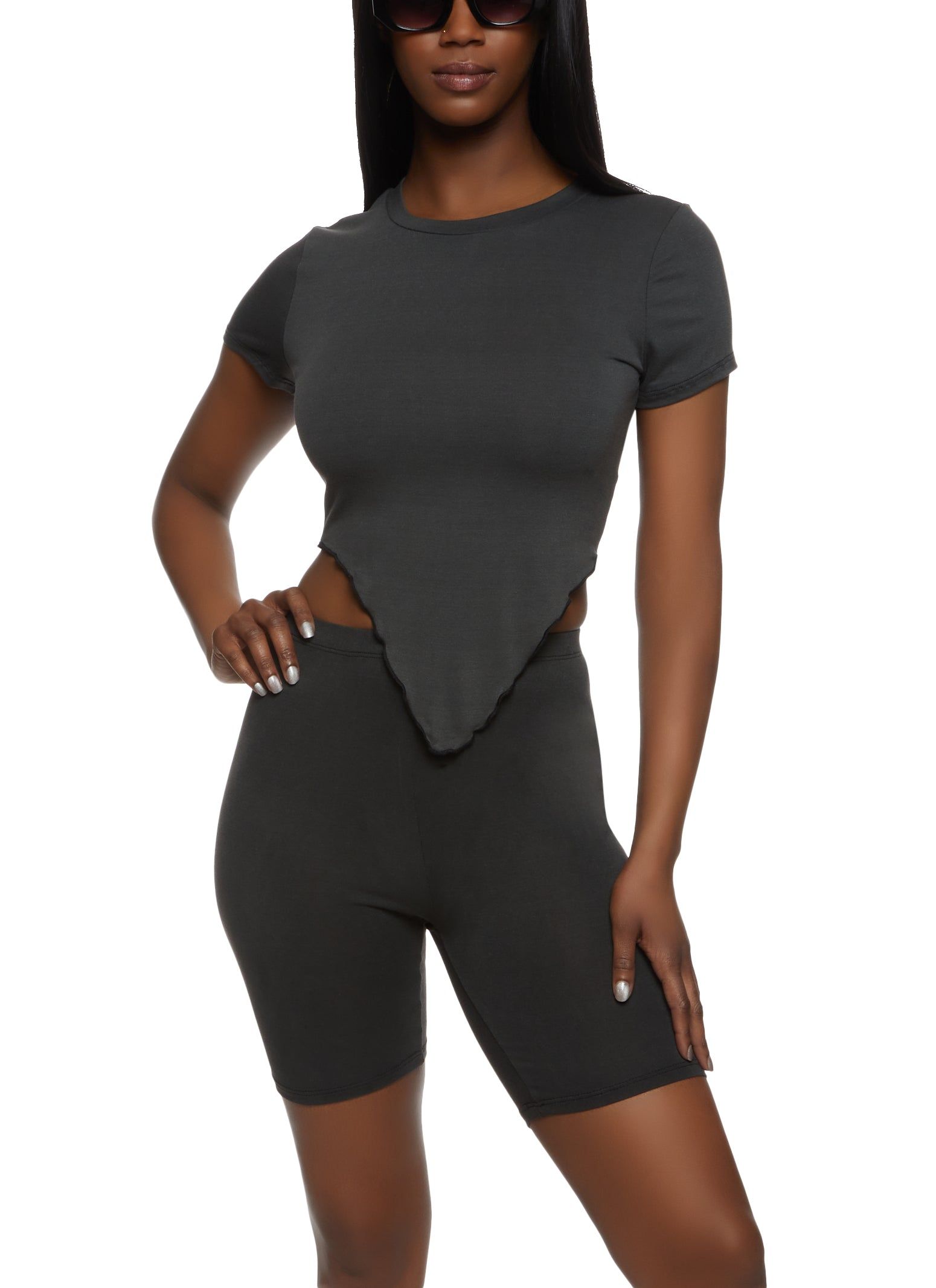 Lettuce Edge Hanky Hem Crop Top sold by Rainbow product image thumbnail 2