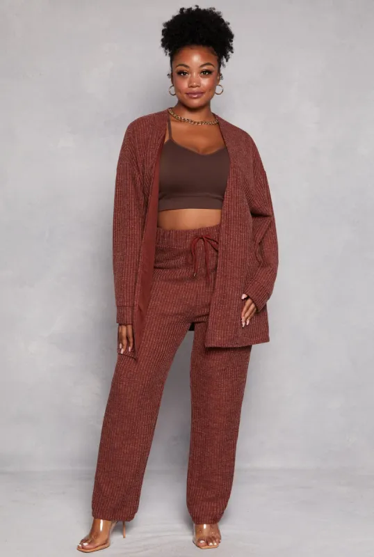 Plus Size Ribbed Knit Drawstring Pants sold by Rainbow