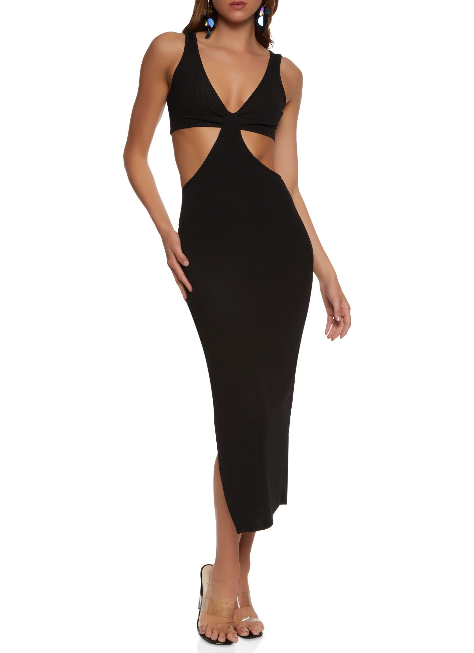 Compression Rib Cut Out Maxi Dress sold by Rainbow product image thumbnail 2