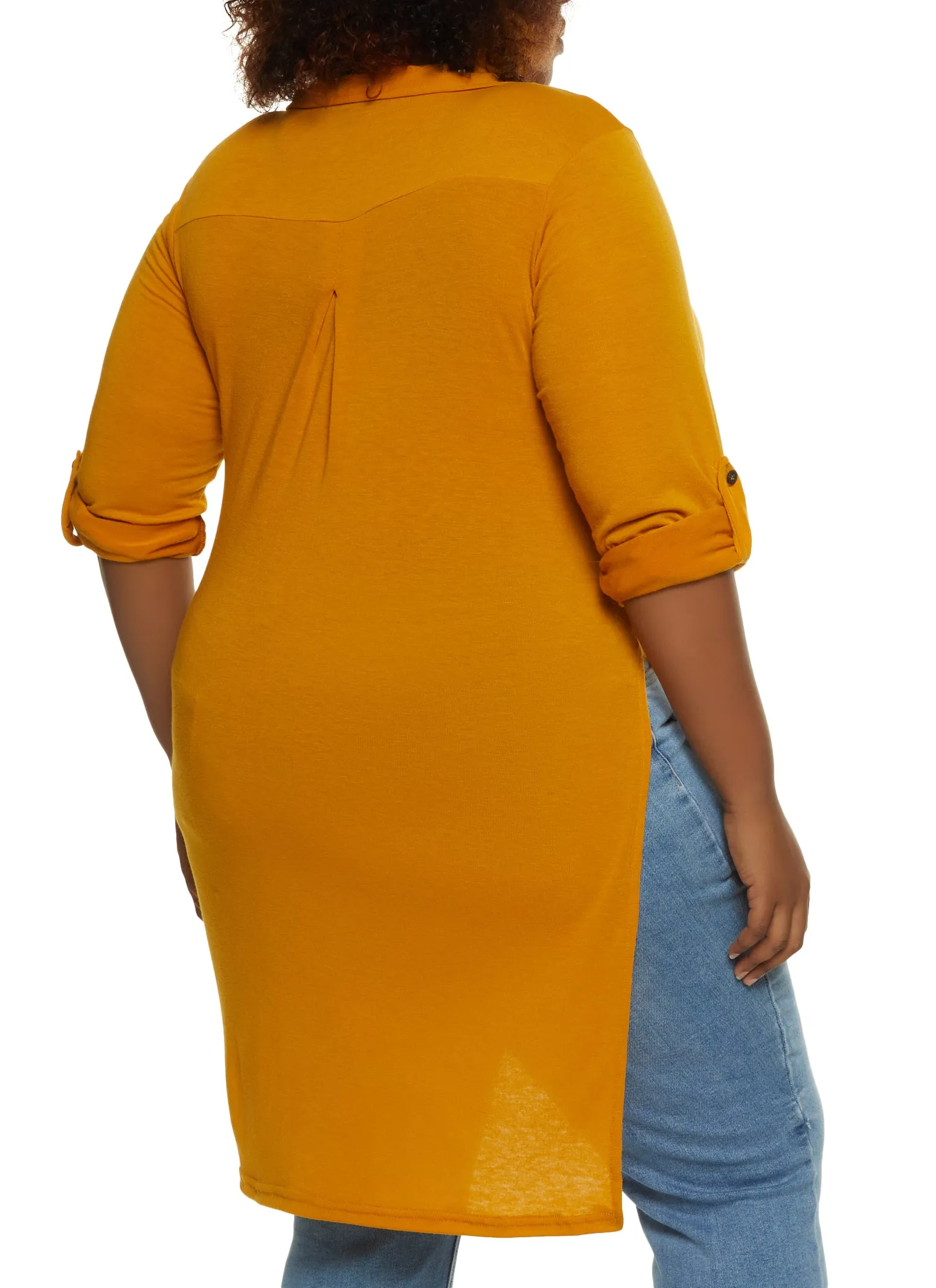 Plus Size Tie Front High Low Shirt sold by Rainbow product image thumbnail 2