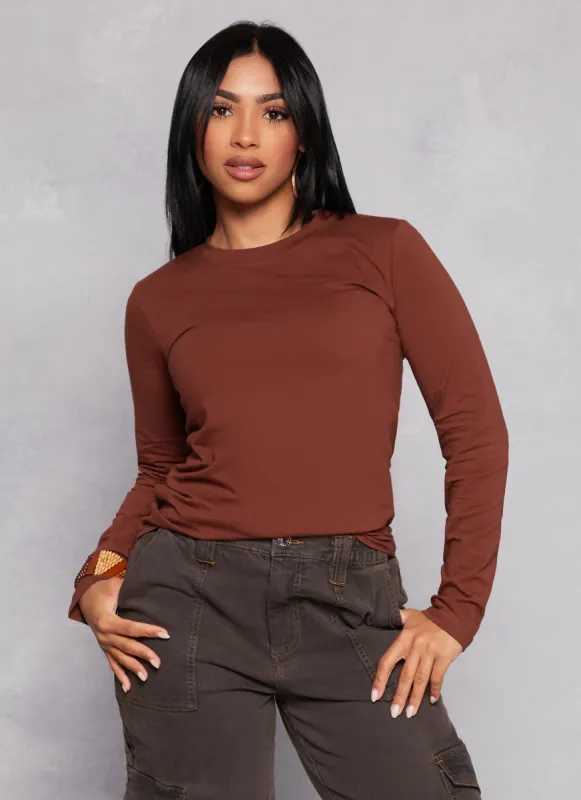 Basic Long Sleeve Crew Neck Tee sold by Rainbow