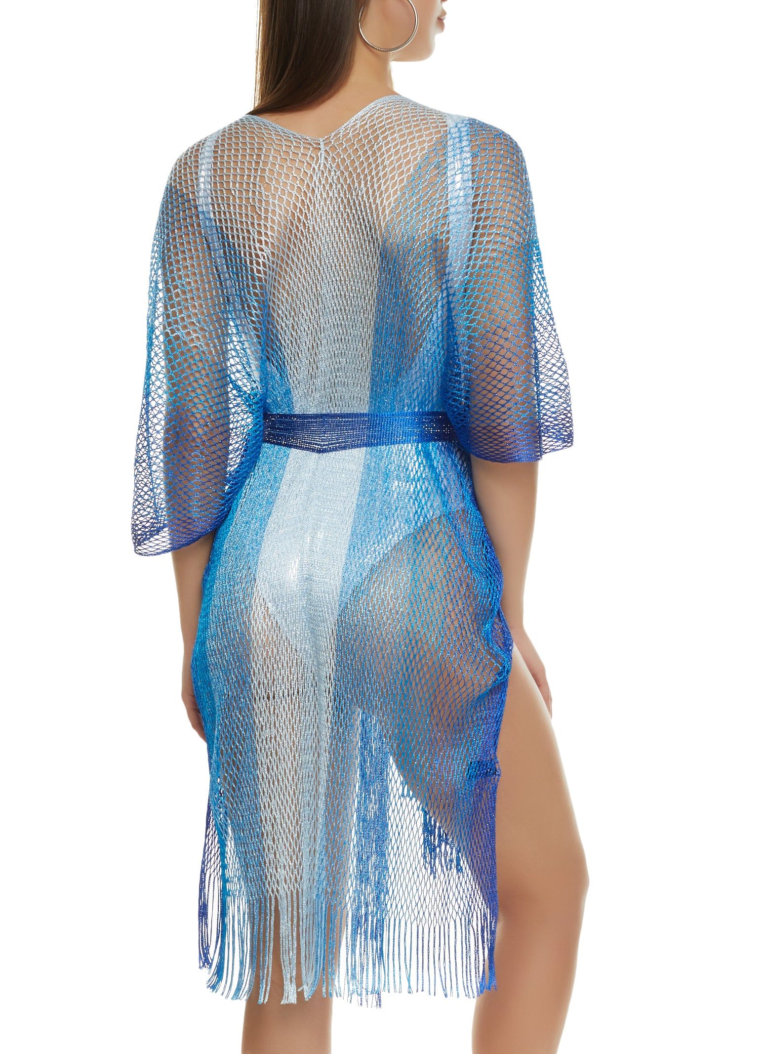 Ombre Lurex Fishnet Swim Cover Up sold by Rainbow product image thumbnail 3