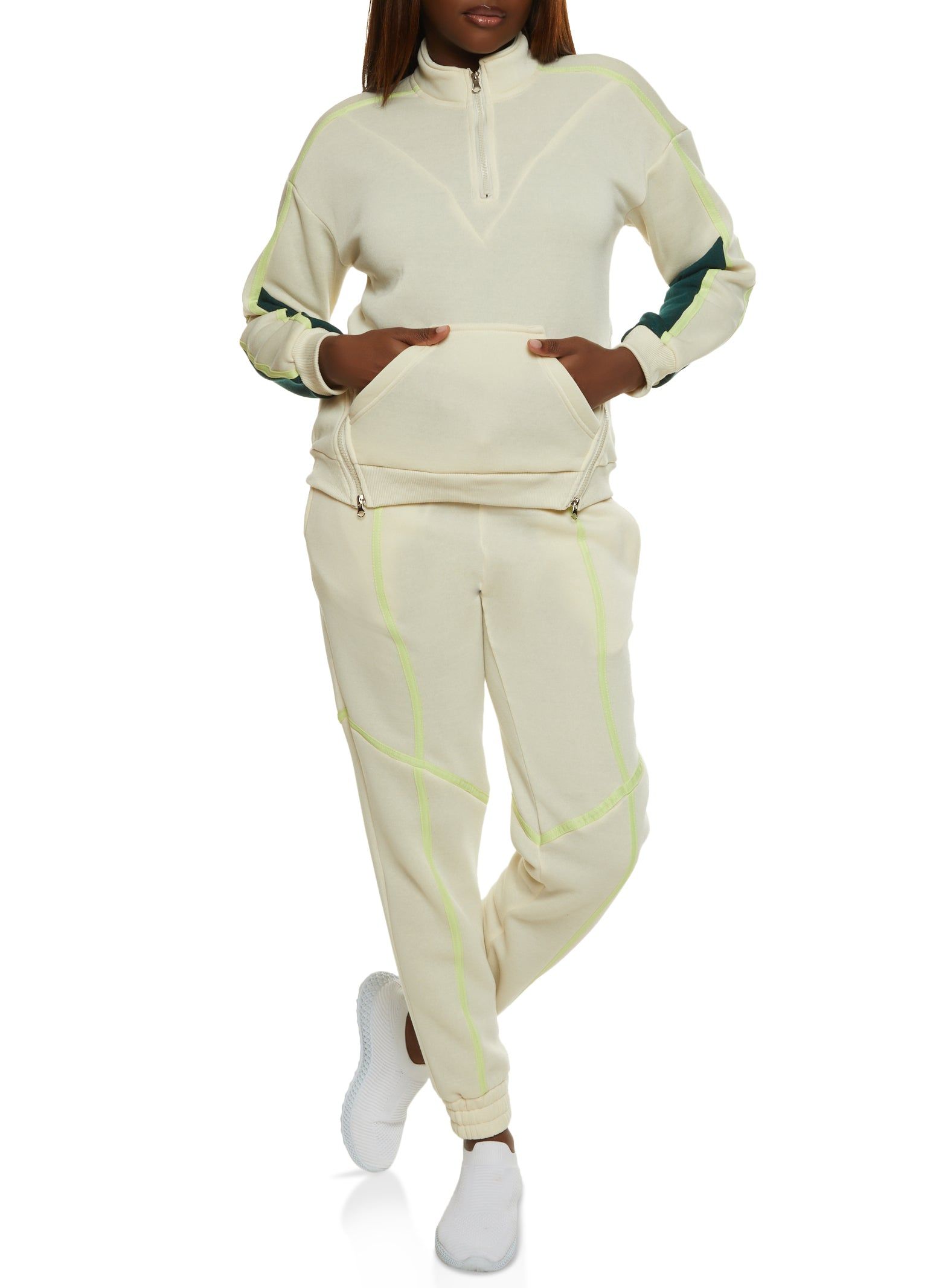 Color Blocked Sleeve Half Zip Sweatshirt sold by Rainbow product image thumbnail 2