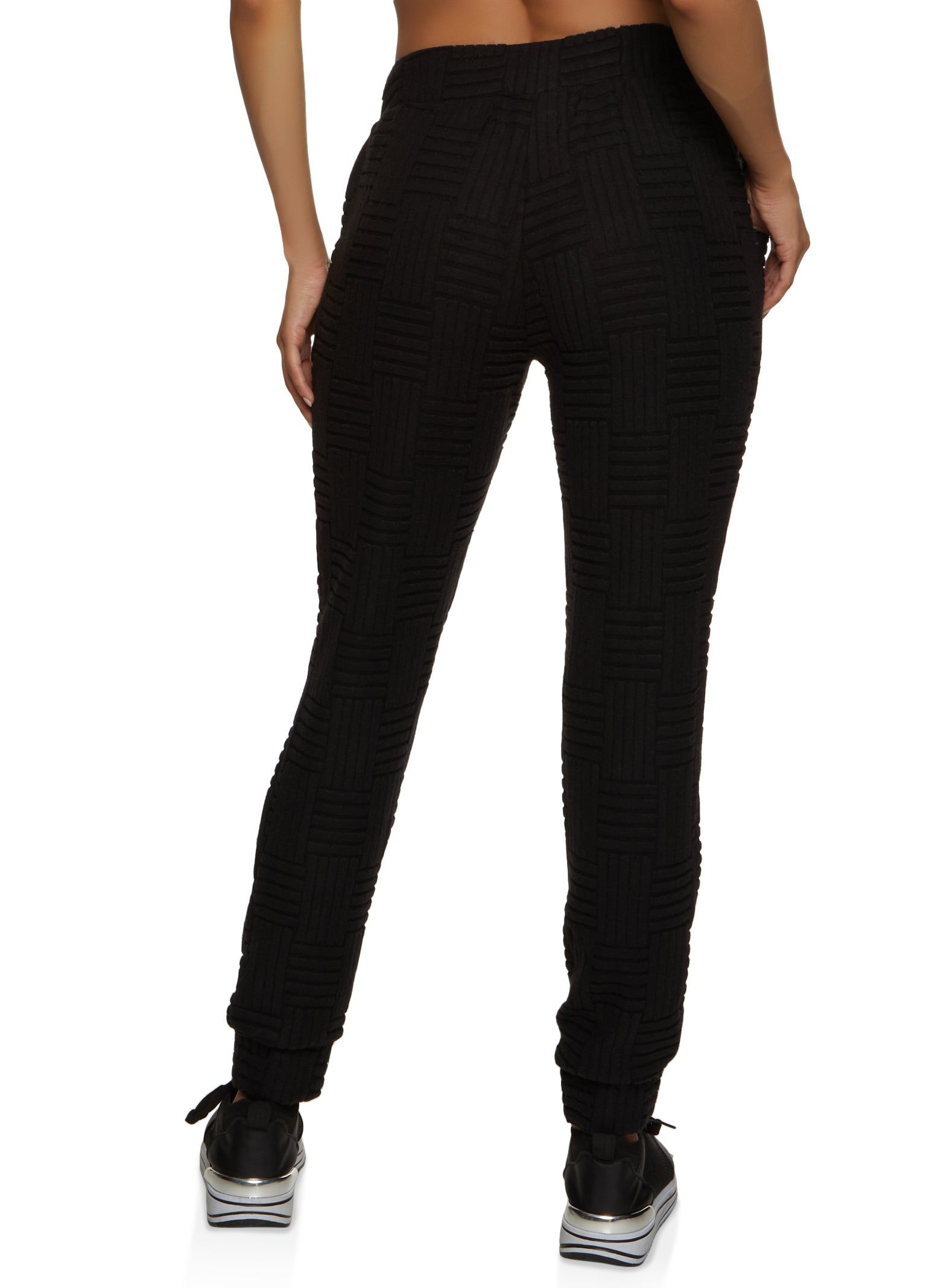 Textured Knit Drawstring High Waisted Joggers sold by Rainbow product image thumbnail 2