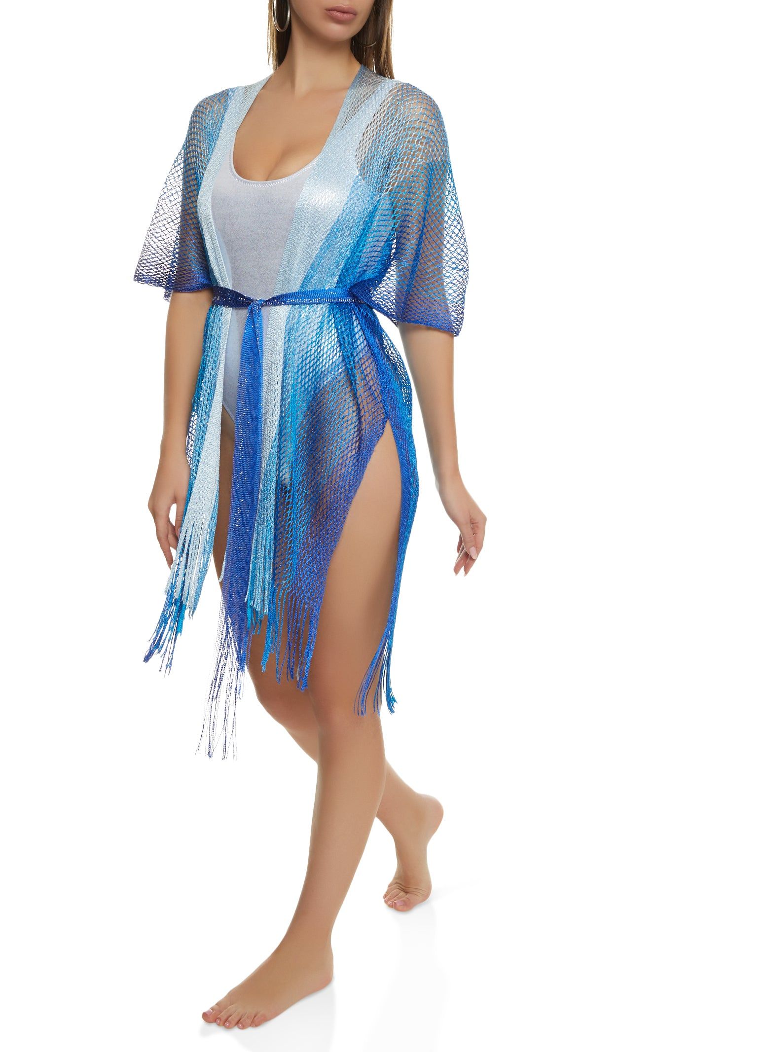 Ombre Lurex Fishnet Swim Cover Up sold by Rainbow product image thumbnail 2