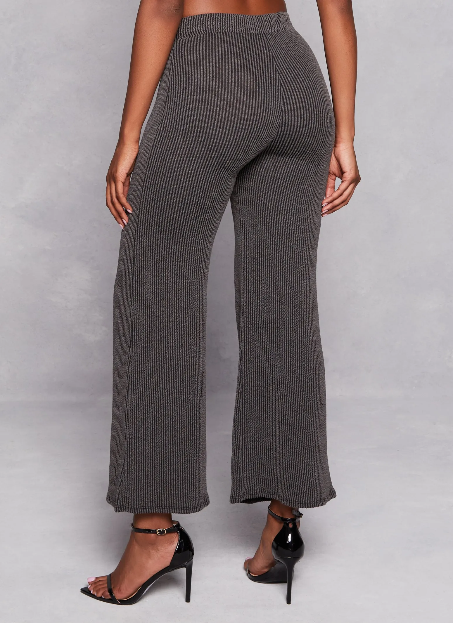 Ribbed High Waist Wide Leg Pants sold by Rainbow product image thumbnail 3