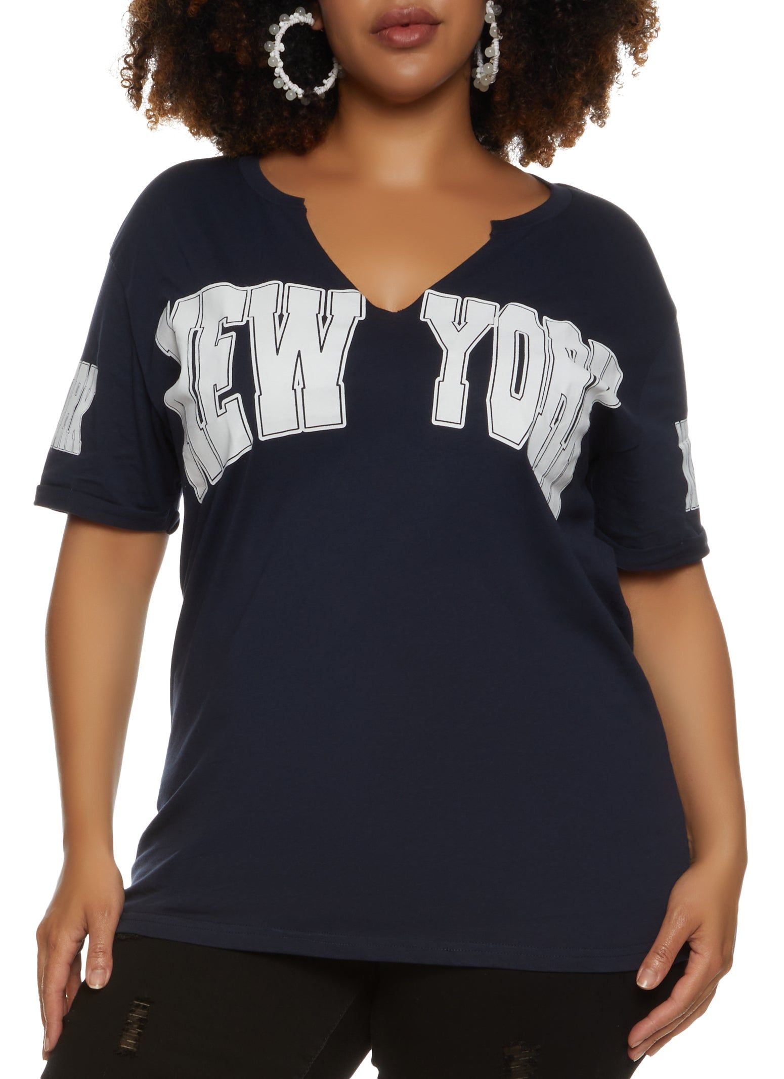Plus Size New York Short Sleeve Graphic Tee sold by Rainbow