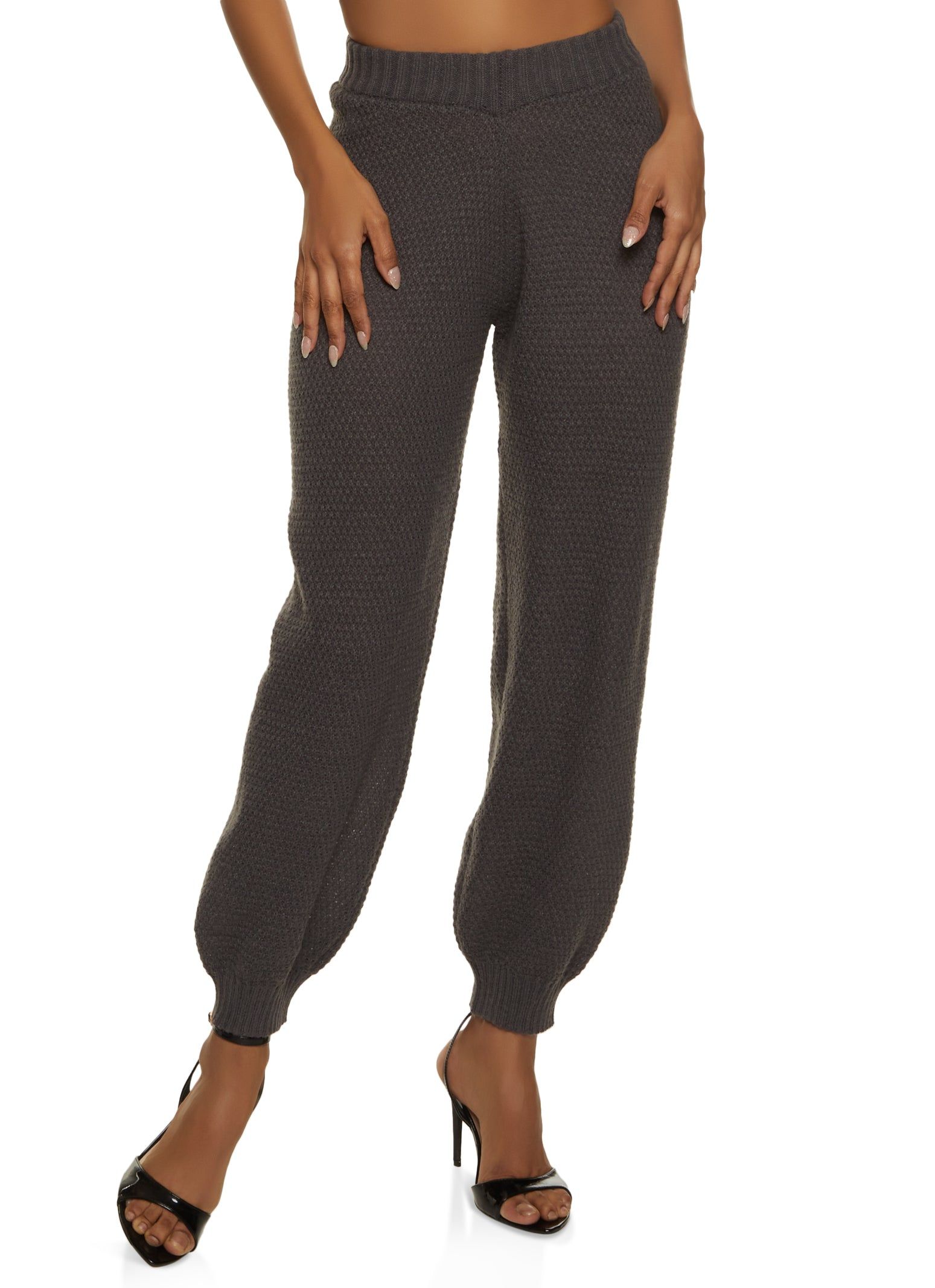 Knit High Waisted Joggers sold by Rainbow