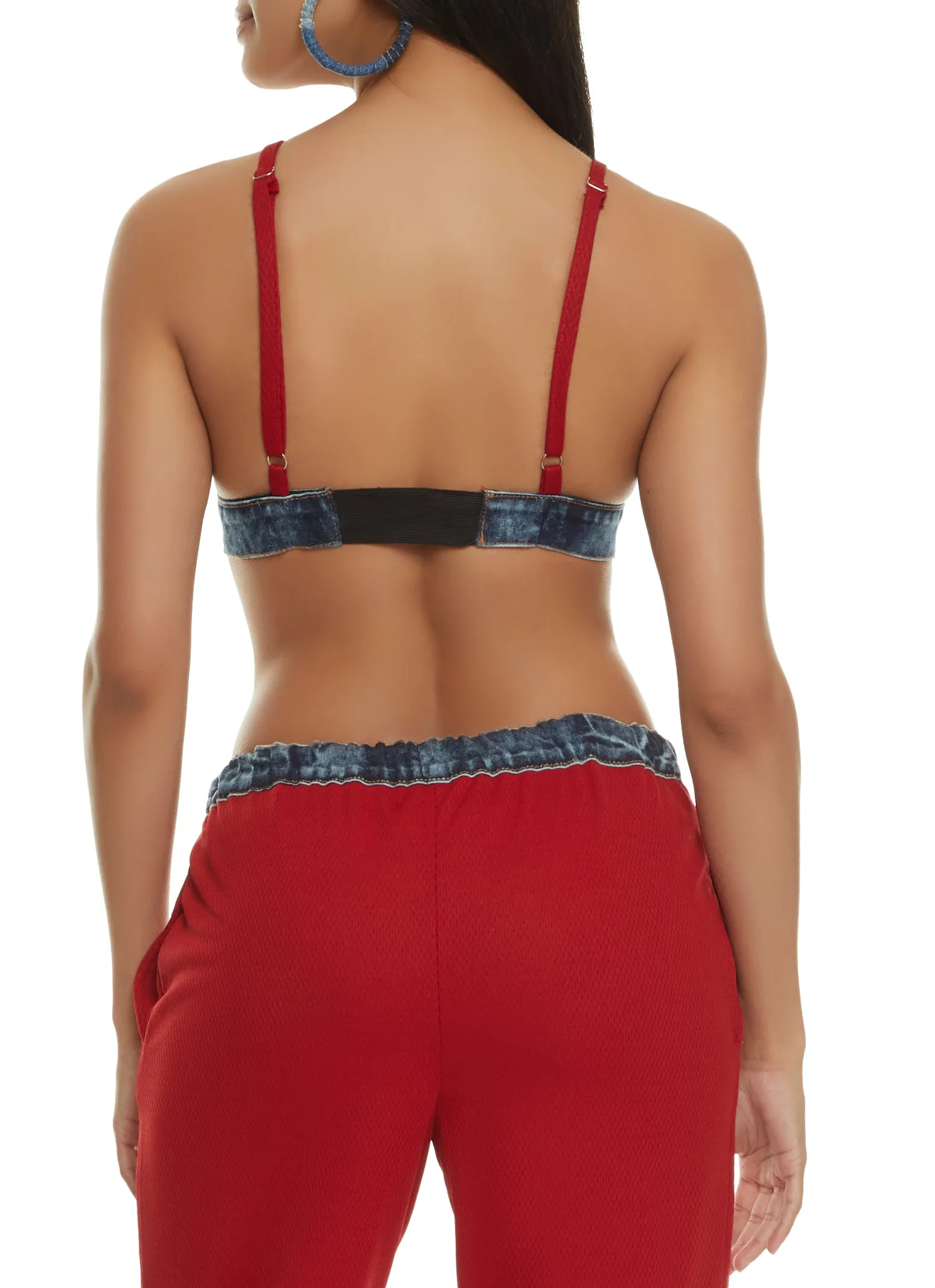 80 Denim Trim Jersey Mesh Bralette sold by Rainbow product image thumbnail 3