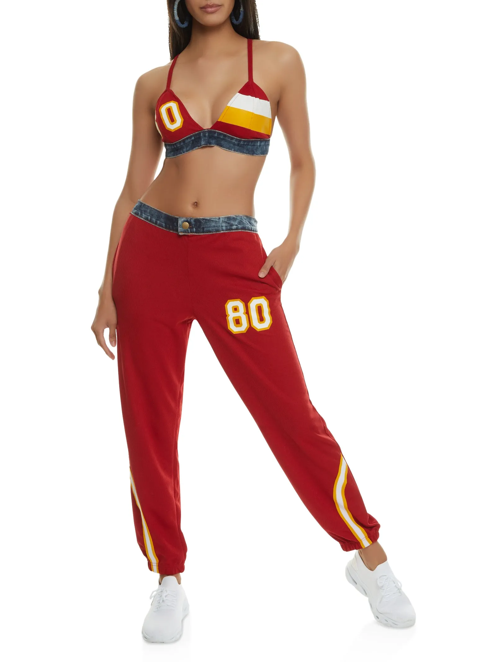 80 Denim Trim Jersey Mesh Bralette sold by Rainbow product image thumbnail 2