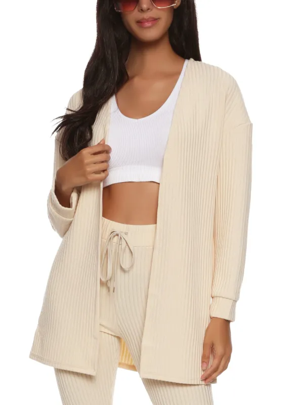 Basic Ribbed Knit Cardigan sold by Rainbow