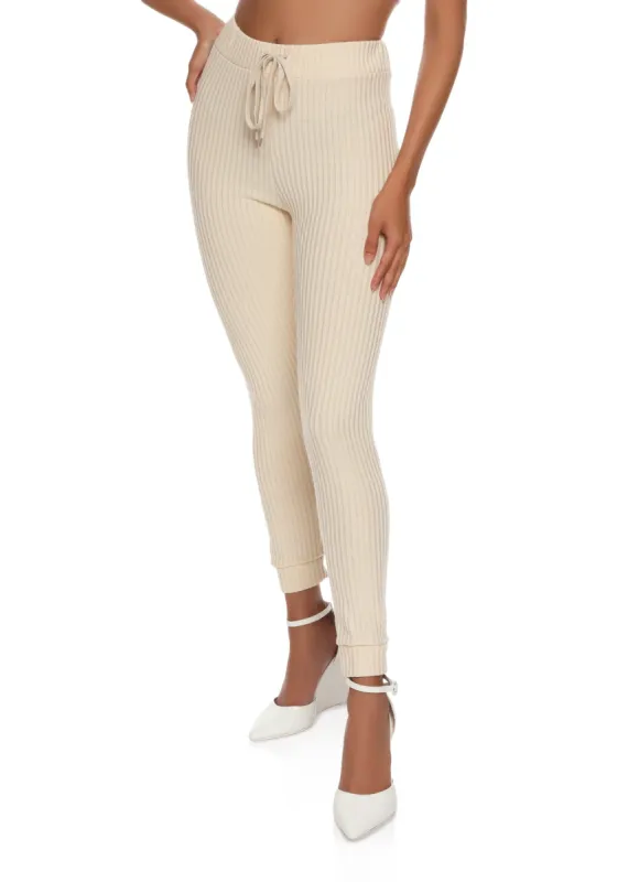 Ribbed Drawstring Leggings sold by Rainbow