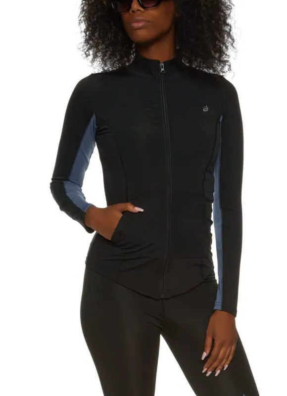 Mock Neck Zip Front Track Jacket sold by Rainbow
