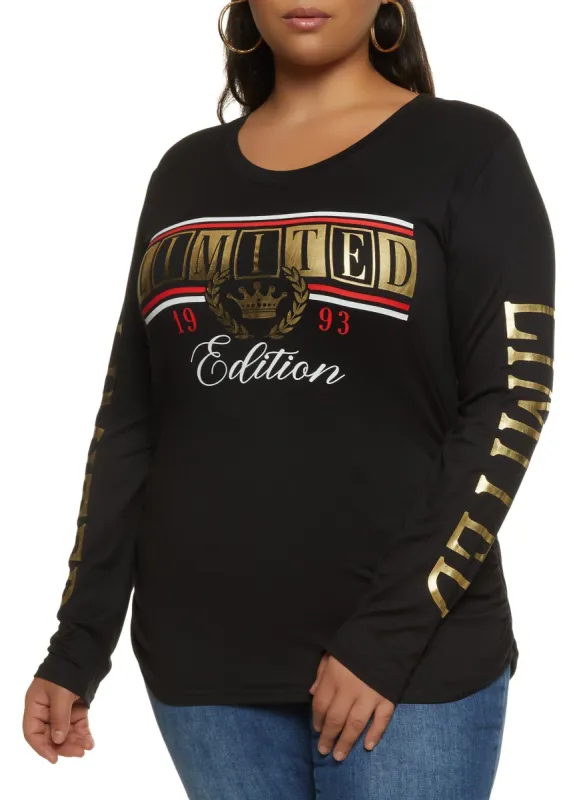 Plus Size Limited Edition 1993 Foil Screen Long Sleeve Tee sold by Rainbow