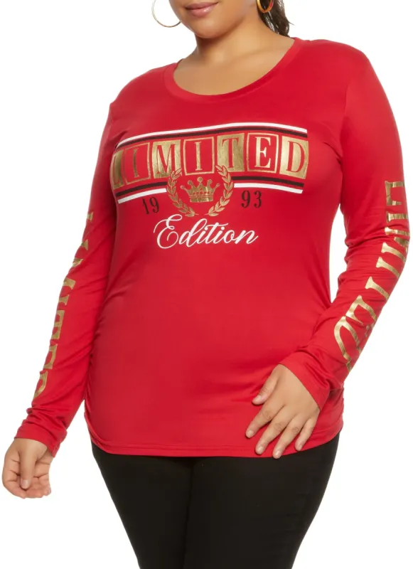 Plus Size Limited Edition 1993 Foil Screen Long Sleeve Tee sold by Rainbow