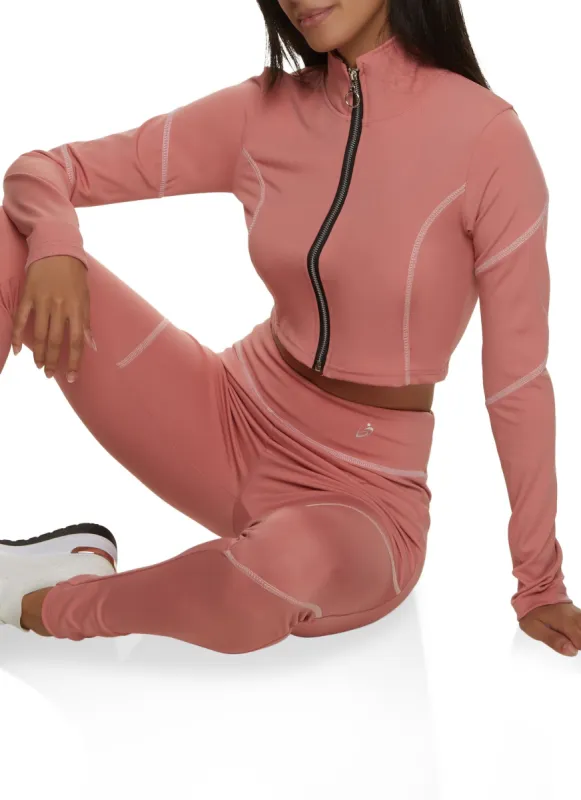 Contrast Trim Cropped Track Jacket sold by Rainbow