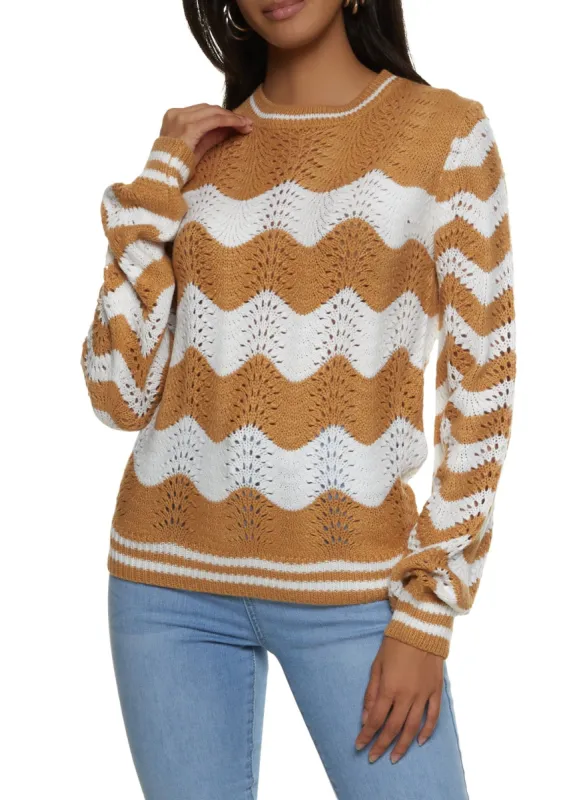 Chevron Striped Pullover Sweater sold by Rainbow