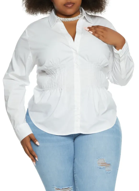 Plus Size Cinched Waist Shirt sold by Rainbow
