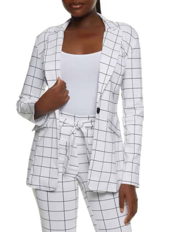 Windowpane Print Blazer sold by Rainbow